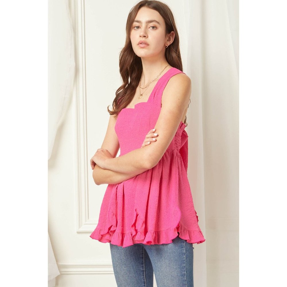 Entro Square Neck Babydoll Top, Pink - Picture 2 of 6